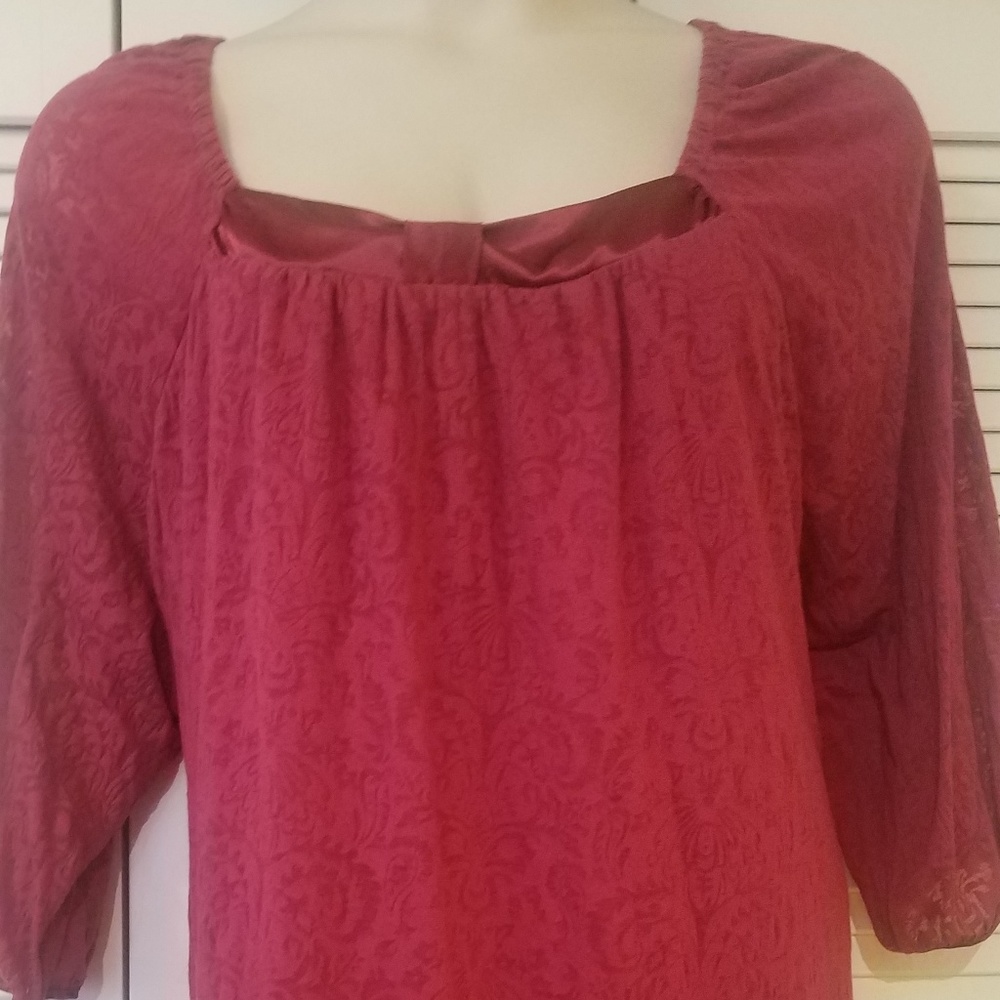 JMS RoMANtic Sheer Sleeve Shirt 5X 30 32 30W 32W